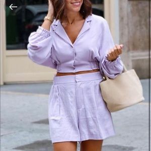 NWT ZARA Flowy Lounge Top and Short Set